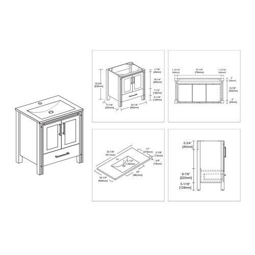 Blossom 36'' Single Bathroom Vanity with Sink Wayfair